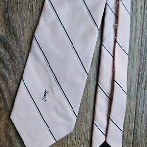 Yves Saint Laurent YSL necktie pink stripe